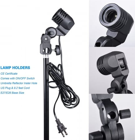 Umbrela cu trepied reglabil 200 cm, bec LED 25W, geanta de transport inclusa [3]