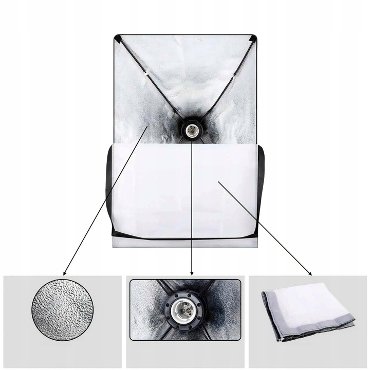 Kit iluminare foto-video cu 2 softbox-uri profesionale, lumina naturala 5500K, becuri 30W, stative 95-200 cm, negru [2]