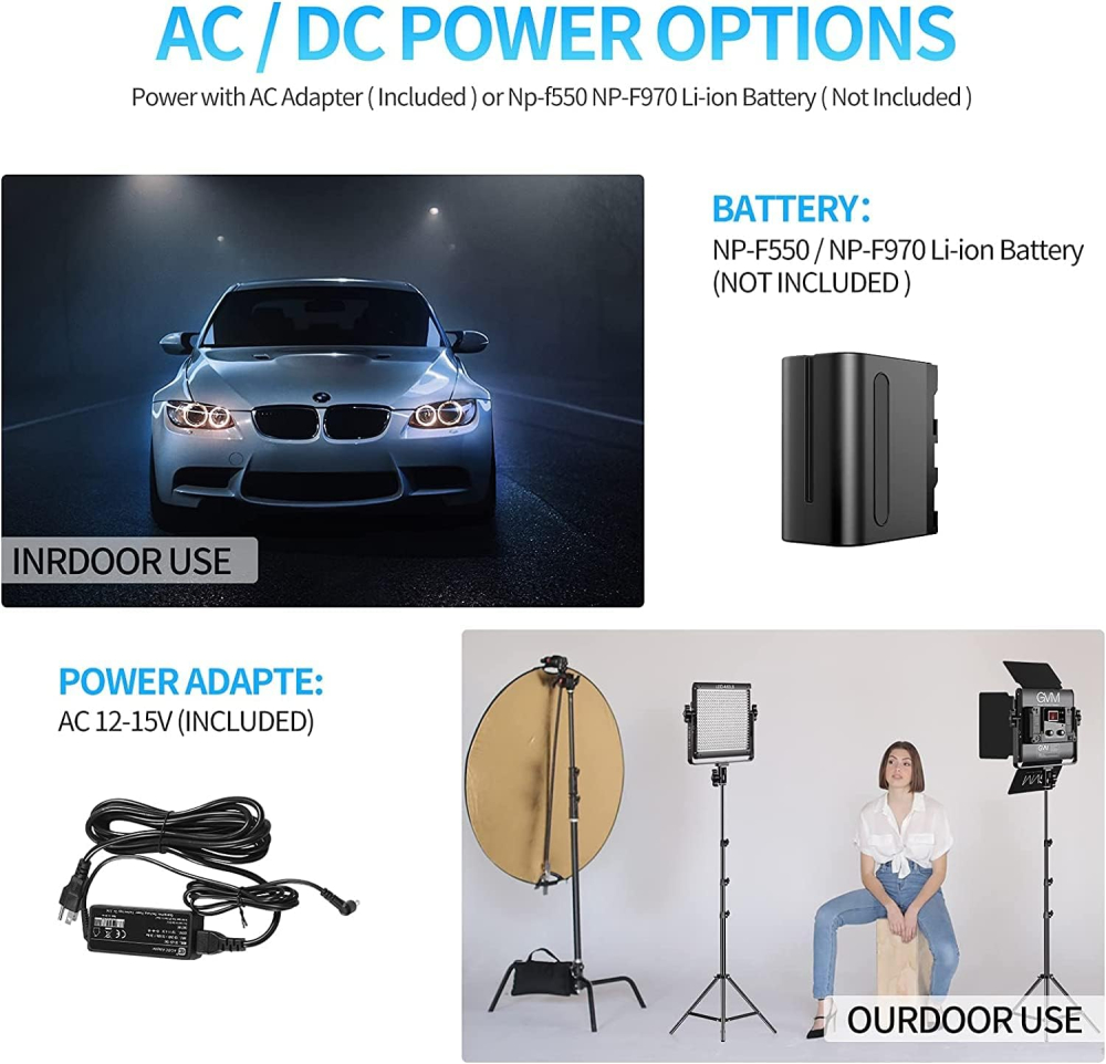 Kit iluminare foto-video profesional cu 2 panouri LED Bi-Color, control prin aplicatie, 2300K-6800K, CRI97+, trepiede reglabile si geanta transport [4]