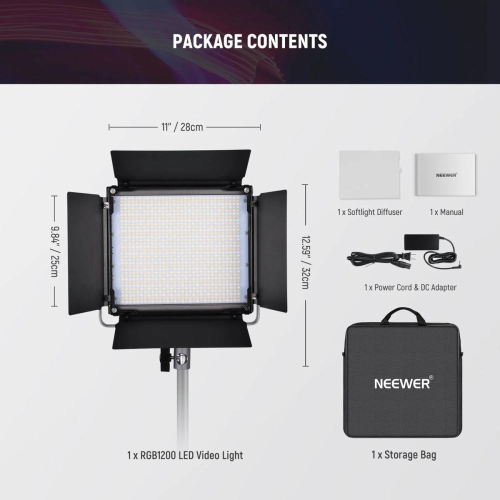Kit iluminare profesionala RGB 60W cu 2 baterii NP-F970, geanta, incarcator dual rapid si mini trepied pentru smartphone, control prin aplicatie [19]