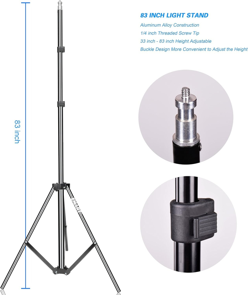 Kit iluminare studio cu softbox reglabil, bec LED 105W lumina rece, trepied 200 cm, filet 1/4 [4]