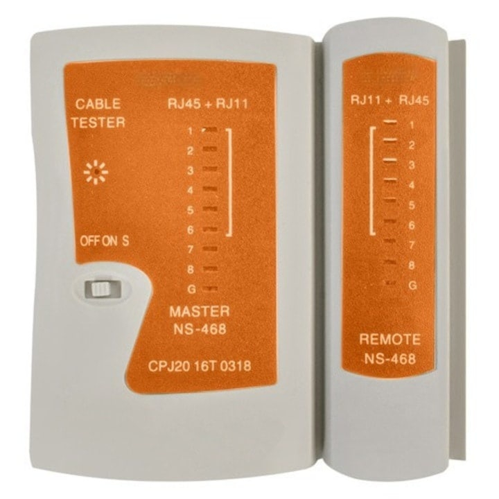 Kit instrumente de retea si tester cabluri 2 in 1, 145 piese, compatibil mufe RJ45/RJ11, cu husa depozitare, 27x15.5x6 cm, negru [3]