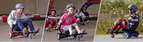 Kit kart pentru hoverboard reglabil, scaun ergonomic si manete control, compatibil placa doua roti, negru portocaliu [10]