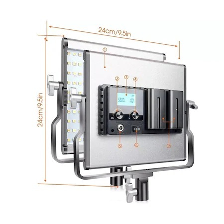 Kit 2 Panouri Bi Color 600 LED,trepiezi 200 cm inclusi,cabluri alimentare,gentute transport [4]
