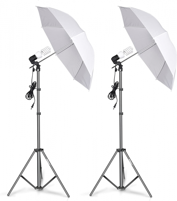 tuition fee Establishment Pen pal Kit foto studio,lumini,2 umbrele,trepiezi 200 cm inclusi + becuri