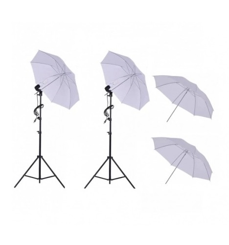 Kit studio foto,lumini,4 umbrele alb,negru,suport fundal 2x3m,2x bec 45W + 3 panze fundal multicolore [4]
