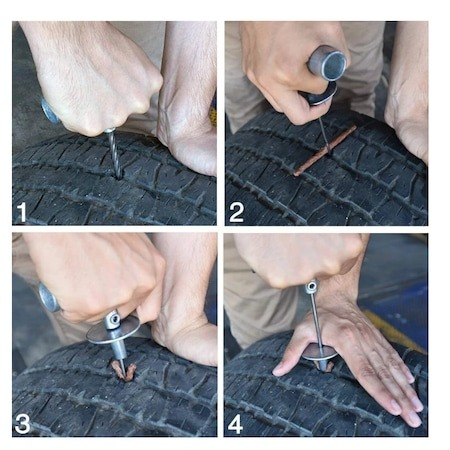 Kit profesional de vulcanizare pentru reparare anvelope la rece, cu snur si adeziv [5]