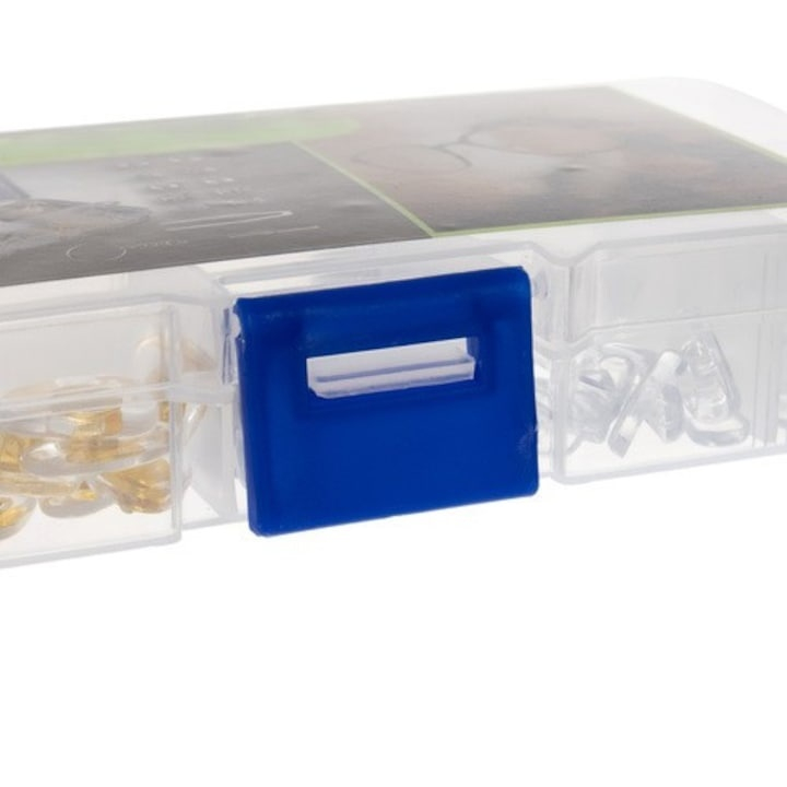 Kit reparare ochelari 126 piese, tampoane nazale, suruburi universale, surubelnita 3 in 1, penseta, laveta pentru lentile, cutie organizatoare [2]