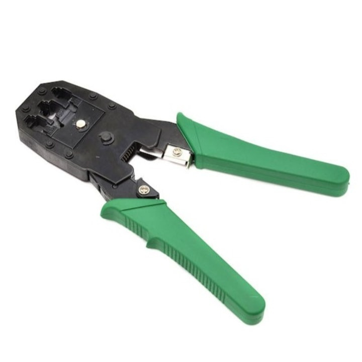 Kit retelistica pentru testare si mufare cabluri, tester, cleste de sertizare, surubelnite si geanta de transport, 27x15x5 cm, negru-verde [5]