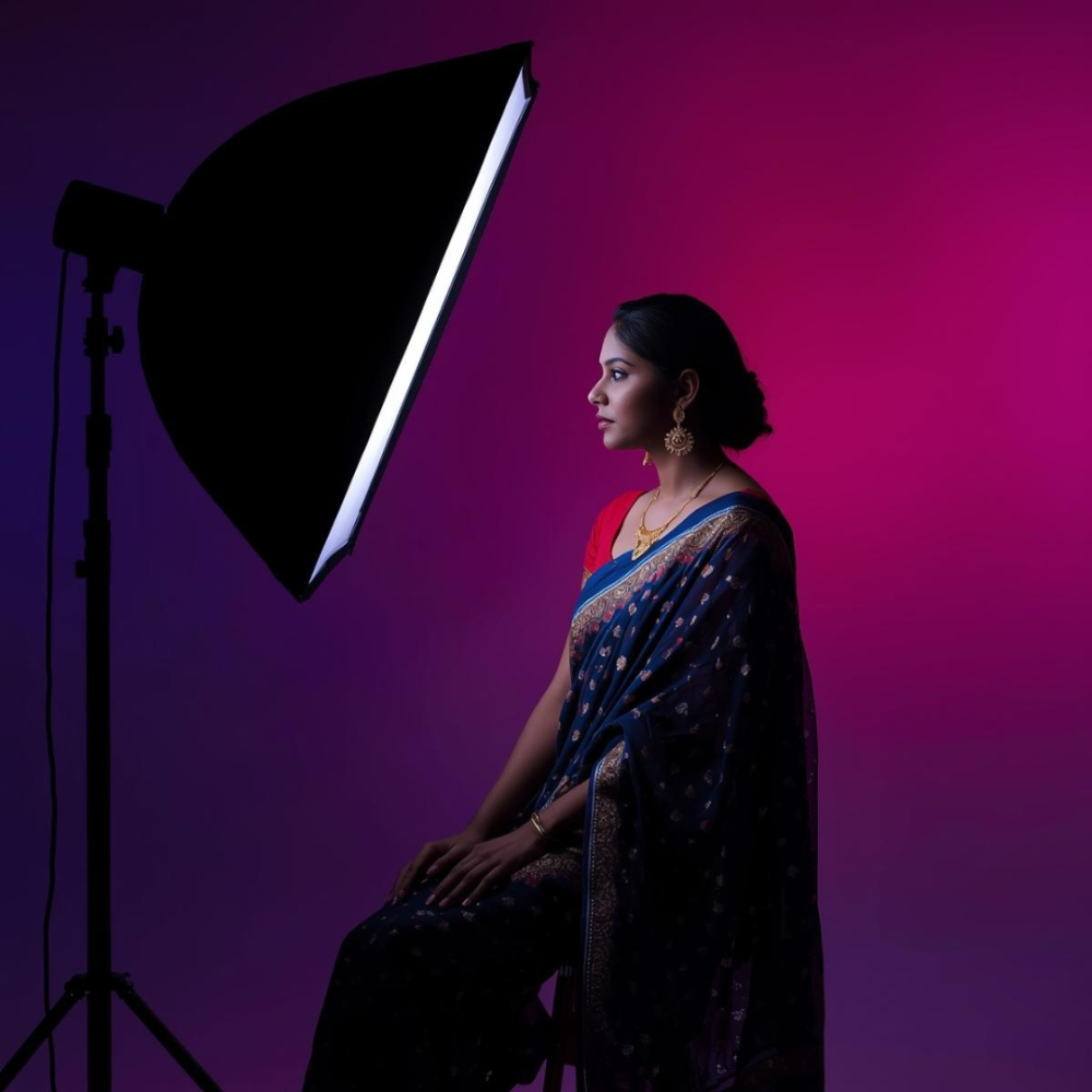 Kit softbox, 1 LED RGB E27, 45W, telecomanda si geantat, inaltime 200cm, [4]