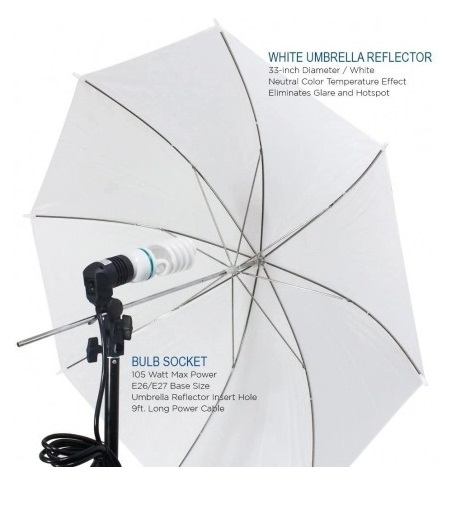 Kit studio foto,lumini,2 umbrele,suport fundal reglabil 2x3m,2 becuri 150W, panza fundal negru 2x3m [6]