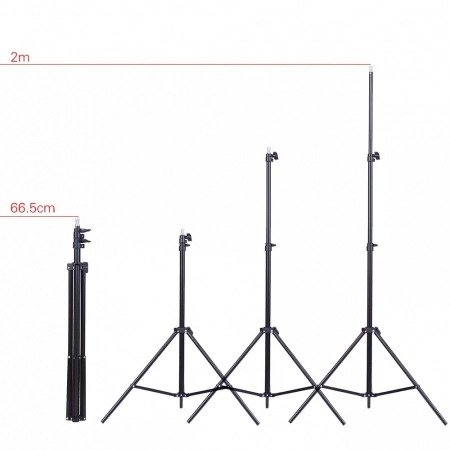 Kit studio foto,lumini,4 umbrele alb,negru,suport fundal reglabil 2x3m,2 becuri 45W, 2 panze fundal alb, negru [6]