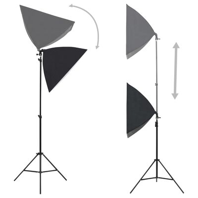 Kit studio foto,2 lumini softbox,2 umbrele,suport fundal 2x3m,4x bec 45W + genti de transport [5]