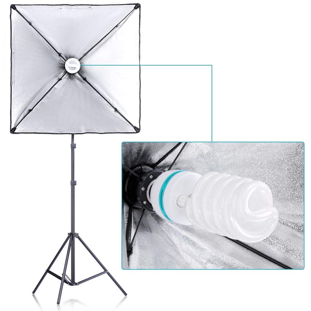 Kit studio foto,2 lumini softbox,2 umbrele,suport fundal 2x3 m,4x bec 135W, 3 panze fundal multicolore + geanta transport [2]