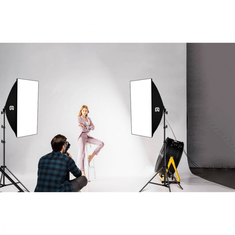 Kit studio foto, softbox 50 x 70 cm, 1 bec LED 30W 5700K, trepied 200 cm, geanta transport inclusa [5]