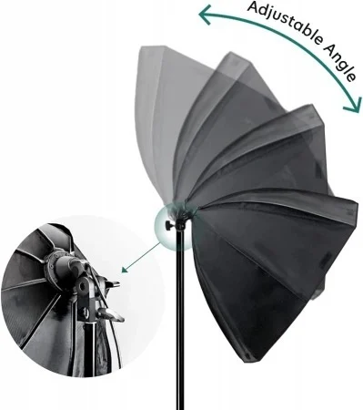 Kit Studio Foto-Video Dublu: 2 x Softbox Parabolic, 2 x Bec 150W 5500K, 2 x Stativ Aluminiu 200 cm, Iluminat Continuu Profesional [3]