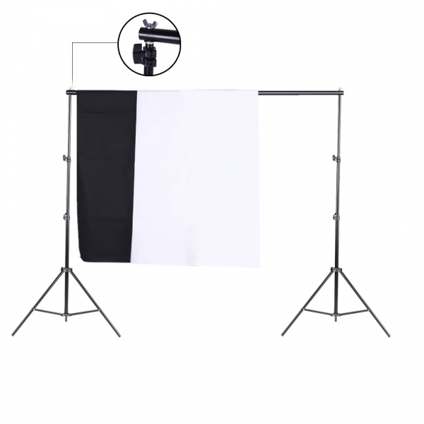 Kit studio foto,lumini,2 umbrele,suport fundal 2x3m,2 becuri 150W, 2 panze fundal alb,negru [3]