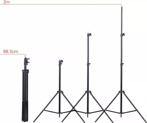 Kit complet foto studio,lumini,4 umbrele,trepiezi 200 cm,suport fundal 2x3m,2 panze fundal alb,negru, 2x bec 135W [6]