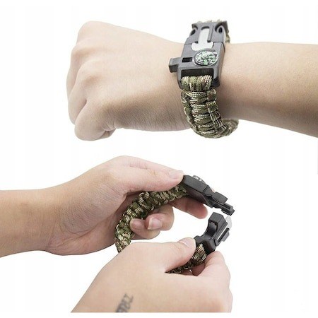 Kit Supravietuire de camping tip Bratara Survival 5in1 - Camuflaj [3]