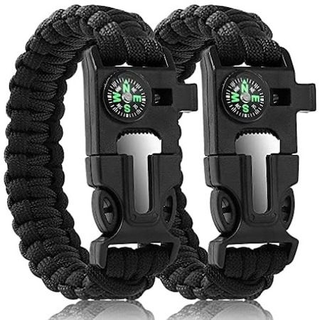 Kit Supravietuire de camping tip Bratara Survival 5in1 - Negru [6]