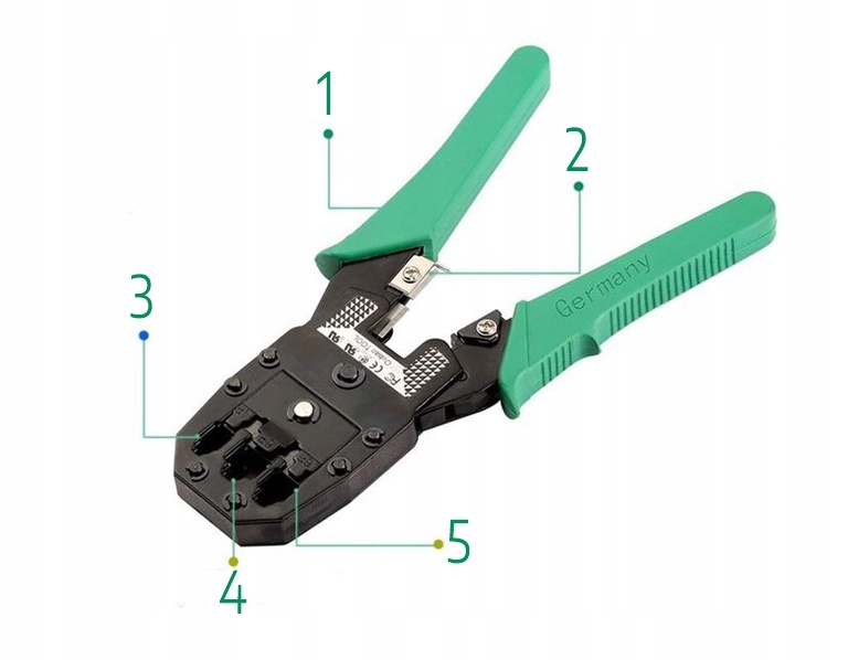 Kit tester cabluri de retea negru 146 piese, trusa sertizare RJ45 RJ11 RJ12, tester cabluri Ethernet, cleste sertizare, accesorii complete in husa [6]