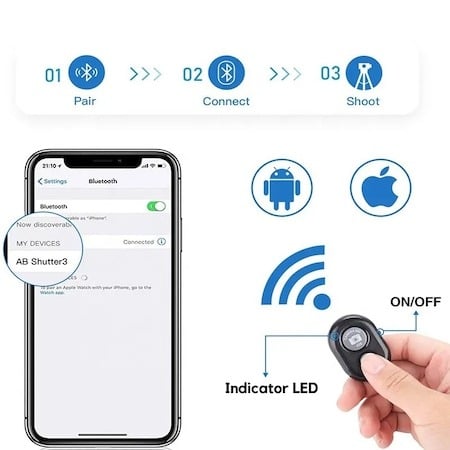 Kit Vlogging complet cu trepied inclus de 135 cm si telecomanda bluetooth [5]