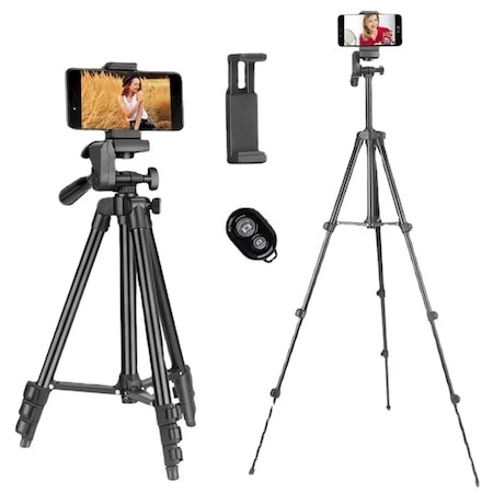 Kit Vlogging complet cu trepied inclus de 135 cm si telecomanda bluetooth [3]