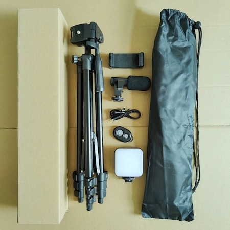 Kit Vlogging complet cu trepied inclus de 135 cm si telecomanda bluetooth [4]