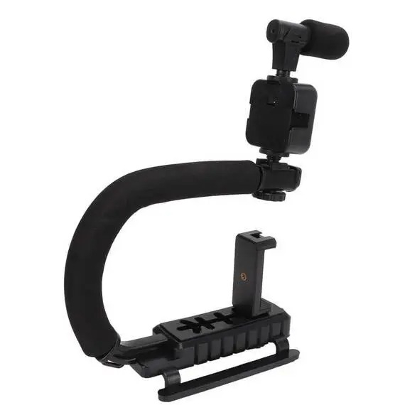 Kit vlogging complet pentru camera, telefon, trepied in forma de U, telecomanda bluetooth, microfon [3]