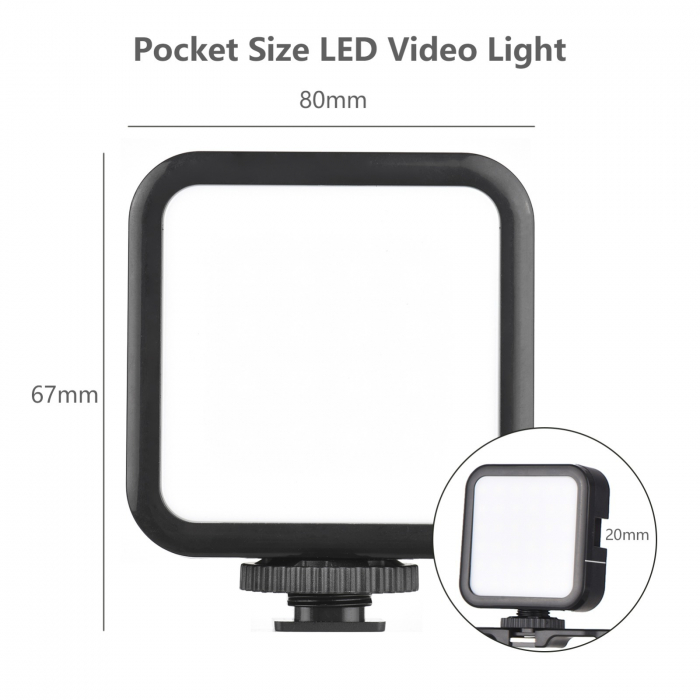 Kit vlogging profesional,trepied,suport telefon,microfon,mini panou LED + telecomanda Bluetooth - Andoer [9]