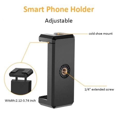 Kit vlogging universal pentru telefon,trepied flexibil,microfon,suport telefon,panou lumina LED [7]