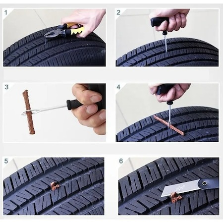 Kit vulcanizare auto la rece, depanare cu snur, adeziv cauciuc, reparare anvelope, 8 snururi [3]