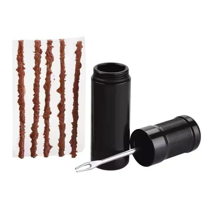 Kit vulcanizare auto pentru reparare anvelope, cauciuc/otel inoxidabil, 5 snururi, 1 unealta, usor de utilizat, 67x18 mm [10]
