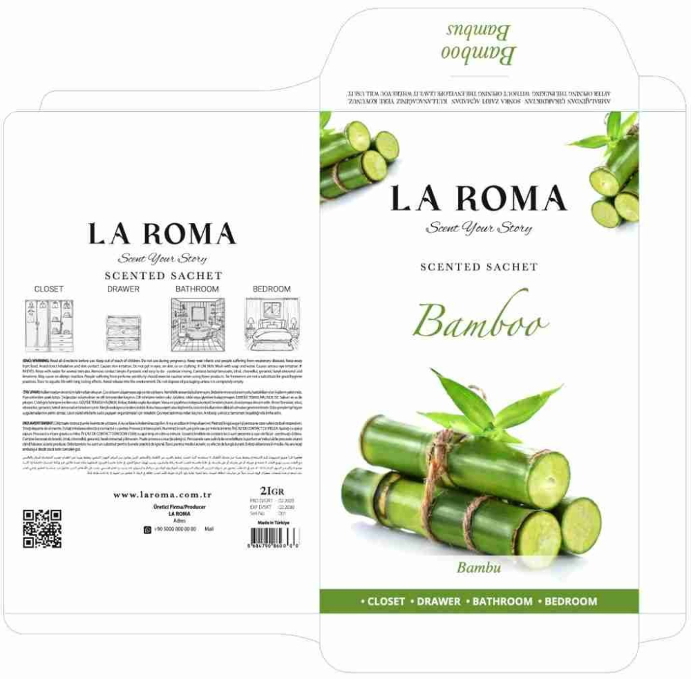 Parfum pentru haine și dulap La Roma – Bamboo, Aromă Verde și Echilibrată pentru Textile Proaspăt Parfumate, Inspirată din Seninătatea Grădinilor Zen [2]