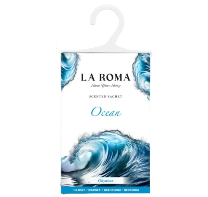 Odorizant pentru dulap La Roma ,   Ocean, Aroma Marina si Revigoranta pentru Haine Proaspat Parfumate, Inspirata din Briza Sarata a Coastei Mediteraneene