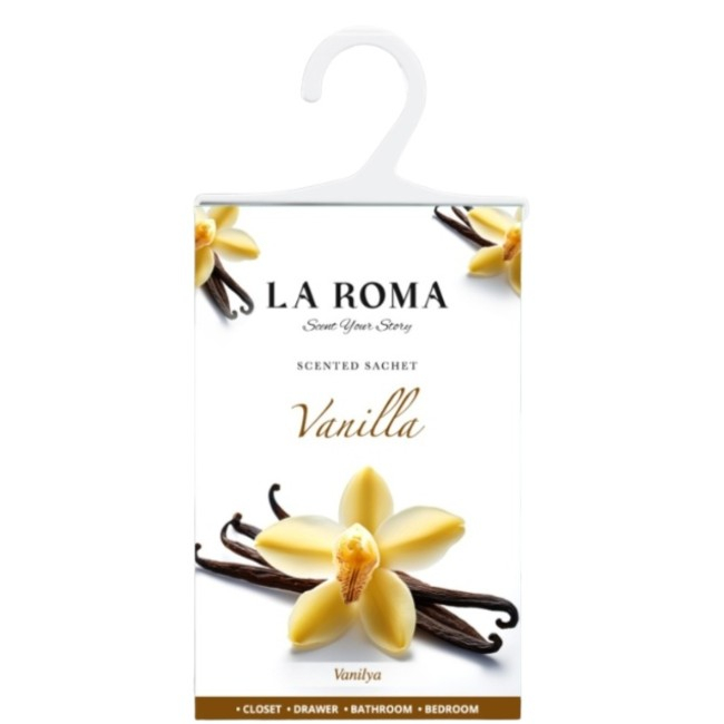 Odorizant pentru dulap La Roma – Vanilla, Aromă Caldă și Catifelată pentru Haine Proaspăt Parfumate, Inspirată din Dulceața Exotică a Vaniliei Bourbon [1]