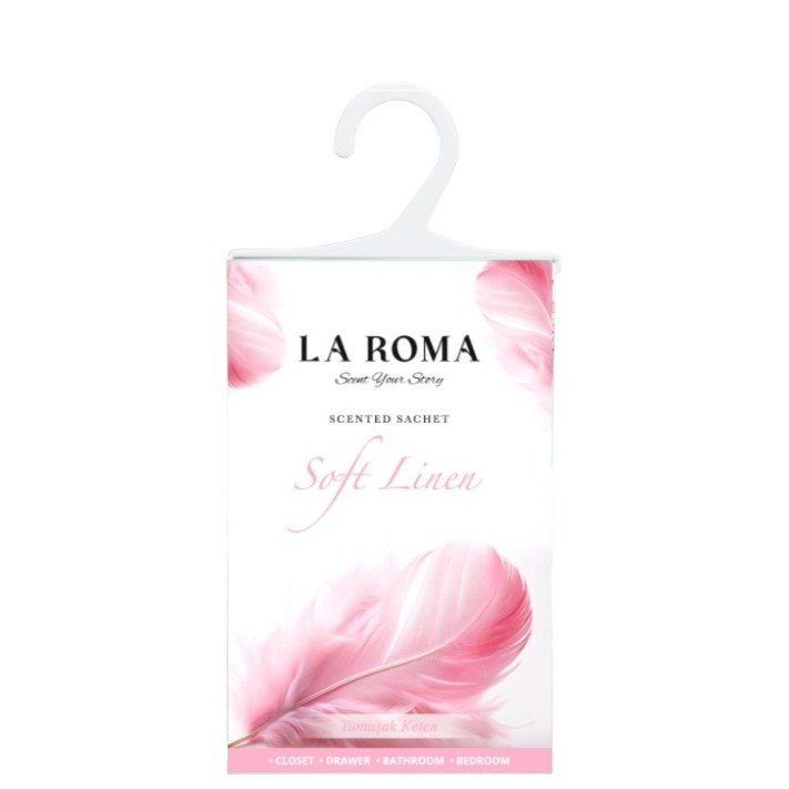 Odorizant pentru dulap La Roma – Soft Linen, Aromă Textilă și Catifelată pentru Haine Proaspăt Parfumate, Inspirată din Răsfățul Lenjeriilor Mediteraneene [1]