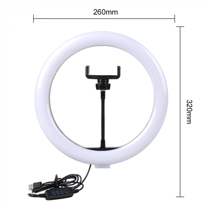 Lampa circulara LED 26 cm diametru,trepied foto universal filet 1/4 inaltime 133 cm + telecomanda bluetooth [7]