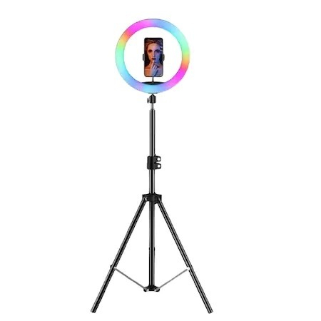 Lampa circulara RGB - LED, 56 cm cu trepied 200 cm si telecomanda bluetooth pentru telefon [3]