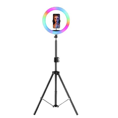 Lampa circulara LED 56 cm diametru RGB,trepied 200 cm inlcus [3]