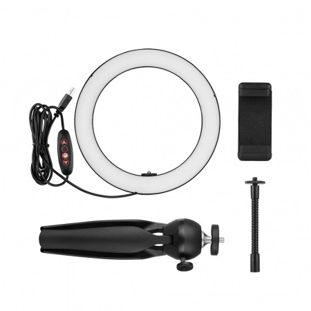 Lampa circulara LED 26 cm diametru,mini trepied cu capat rotativ 360 grade [5]