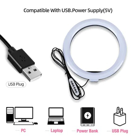 Lampa circulara LED 26 cm diametru RGB,mini trepied + telecomanda bluetooth pentru telefon [2]