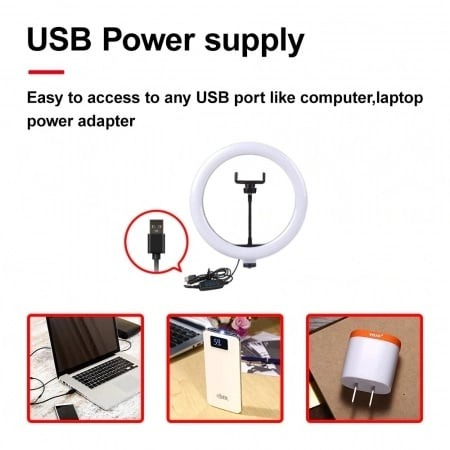 Lampa circulara LED 26 cm diametru,cap bila rotativ 360 grade si suport de telefon [3]
