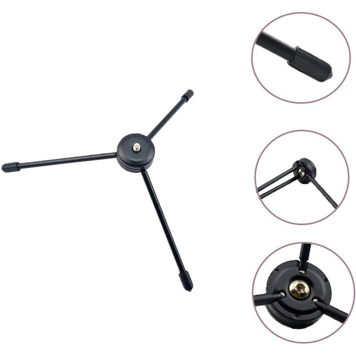 Lampa circulara LED, ring light 16 cm diametru, cap bila 360 grade si mini stativ universal cu filet 1/4 inclus [5]