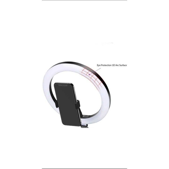 Lampa circulara LED, ring light 20 cm diametru, cap bila 360 grade si mini stativ universal cu filet 1/4 inclus [2]