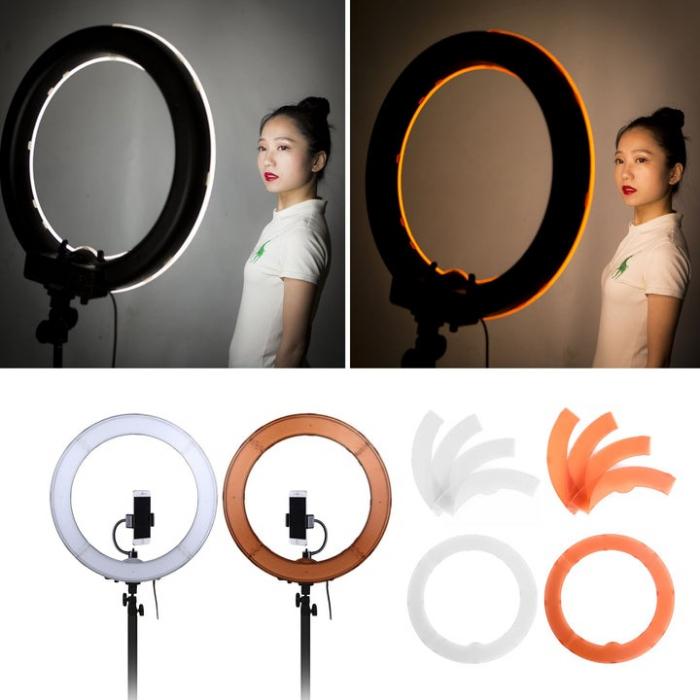 Lampa circulara profesionala 19"-48 cm, trepied 200 cm, accesorii si geanta inclusa [7]