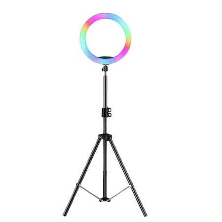 Lampa circulara RGB - LED, 56 cm, trepied 200 cm, telecomanda bluetooth si geanta transport inclusa [3]