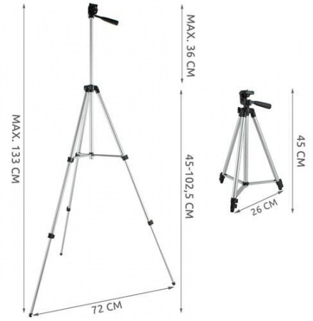 Lampa circulara LED 26 cm diametru,trepied foto universal filet 1/4 inaltime 133 cm + telecomanda bluetooth [5]