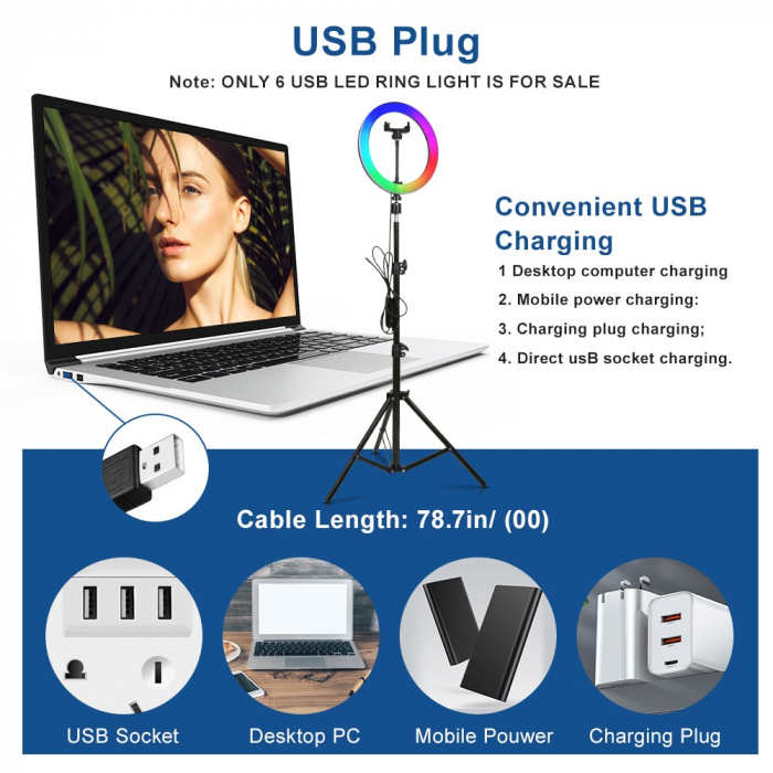 Lampa circulara LED 26 cm diametru,RGB,trepied 200 cm,telecomanda bluetooth pentru telefon [3]