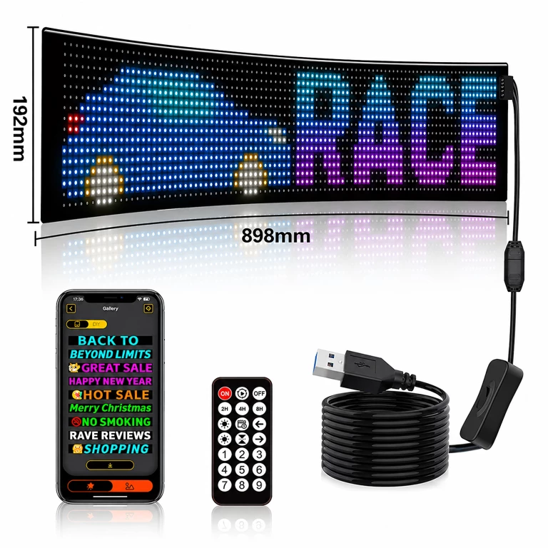Lampă de afișare cu bandă LED auto IP65 19x89cm [9]